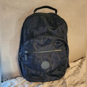 Kipling Seoul Large 15” Laptop Backpack Navy Blue Camo School Book Bag No Ape